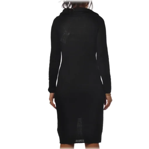 Patrizia Pepe Dresses-- Ribbed Knit Sheath Dress - Black - Dress - Made in Italy - Luxury Exclusive Collection - Avvenice