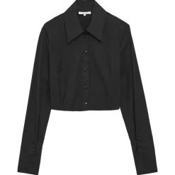 Patrizia Pepe Shirts-- Shirt with Cut-Out Detail at Back - Black - Shirt - Made in Italy - Luxury Exclusive Collection - Avvenice