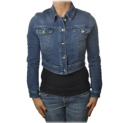 Patrizia Pepe Jackets-- Short Jeans Model Jacket - Denim - Jacket - Made in Italy - Luxury Exclusive Collection - Avvenice