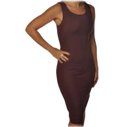 Patrizia Pepe Dresses-- Sleeveless Sheath Model - Bordeaux - Dress - Made in Italy - Luxury Exclusive Collection - Avvenice