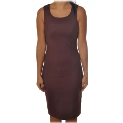 Patrizia Pepe Dresses-- Sleeveless Sheath Model - Bordeaux - Dress - Made in Italy - Luxury Exclusive Collection - Avvenice