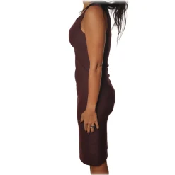 Patrizia Pepe Dresses-- Sleeveless Sheath Model - Bordeaux - Dress - Made in Italy - Luxury Exclusive Collection - Avvenice