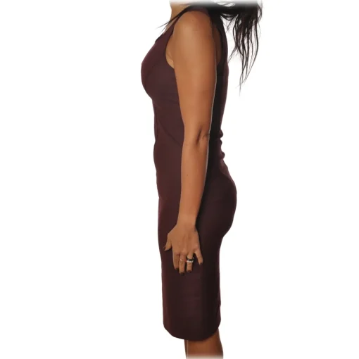 Patrizia Pepe Dresses-- Sleeveless Sheath Model - Bordeaux - Dress - Made in Italy - Luxury Exclusive Collection - Avvenice