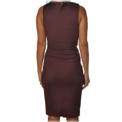 Patrizia Pepe Dresses-- Sleeveless Sheath Model - Bordeaux - Dress - Made in Italy - Luxury Exclusive Collection - Avvenice