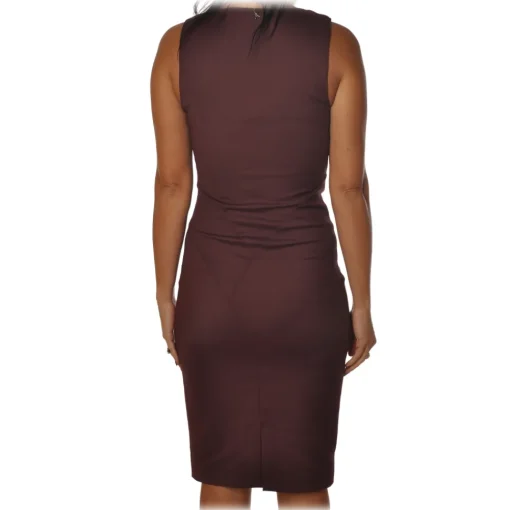 Patrizia Pepe Dresses-- Sleeveless Sheath Model - Bordeaux - Dress - Made in Italy - Luxury Exclusive Collection - Avvenice