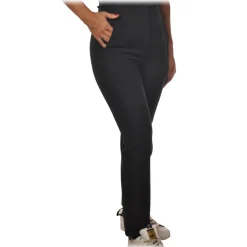 Patrizia Pepe Trousers-- Straight Trousers with Chinos Pocket - Black - Trousers - Made in Italy - Luxury Exclusive Collection - Avvenice