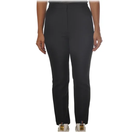 Patrizia Pepe Trousers-- Straight Trousers with Chinos Pocket - Black - Trousers - Made in Italy - Luxury Exclusive Collection - Avvenice