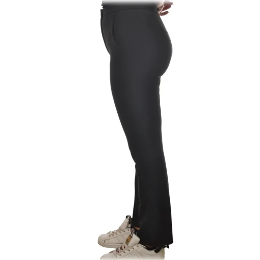 Patrizia Pepe Trousers-- Straight Trousers with Chinos Pocket - Black - Trousers - Made in Italy - Luxury Exclusive Collection - Avvenice