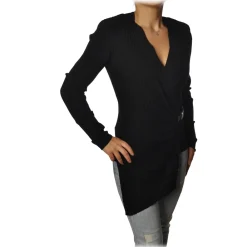 Patrizia Pepe Knitwears-- Sweater Tight Model with Buckle - Black - Pullover - Made in Italy - Luxury Exclusive Collection - Avvenice