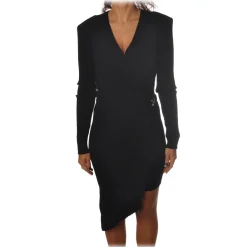 Patrizia Pepe Dresses-- Wallet Model Dress with Belt - Black - Dress - Made in Italy - Luxury Exclusive Collection - Avvenice