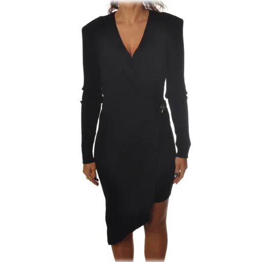 Patrizia Pepe Dresses-- Wallet Model Dress with Belt - Black - Dress - Made in Italy - Luxury Exclusive Collection - Avvenice