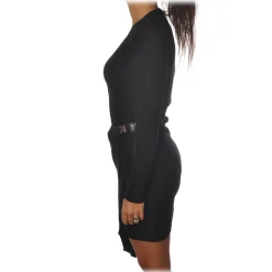 Patrizia Pepe Dresses-- Wallet Model Dress with Belt - Black - Dress - Made in Italy - Luxury Exclusive Collection - Avvenice