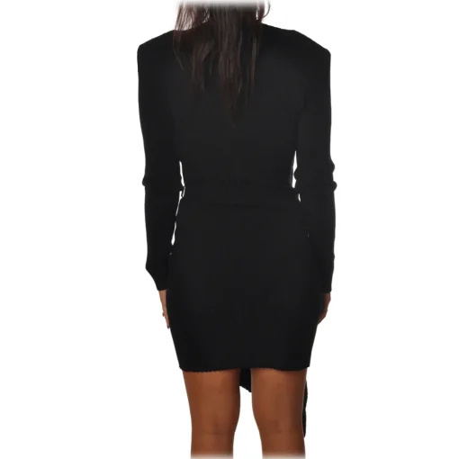Patrizia Pepe Dresses-- Wallet Model Dress with Belt - Black - Dress - Made in Italy - Luxury Exclusive Collection - Avvenice
