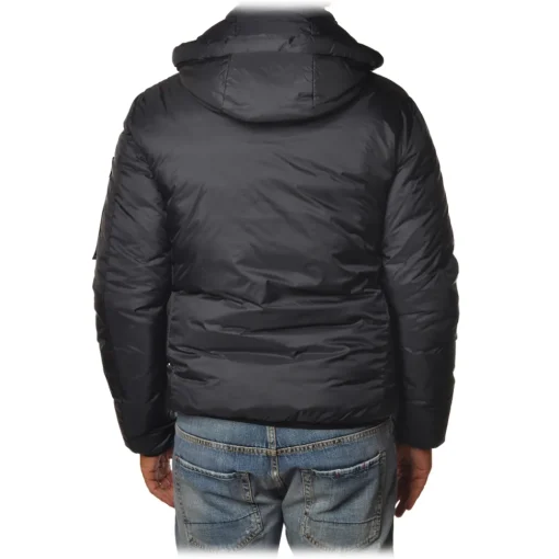 Peuterey Jackets-- Abdu / Knc Jacket with Standing Collar and Removable Hood - Black - Jacket - Luxury Exclusive Collection - Avvenice