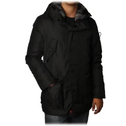 Peuterey Jackets-- Hasselblad Jacket 3/4 Model with Drawstring - Black - Jacket - Luxury Exclusive Collection - Avvenice
