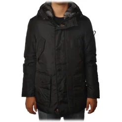 Peuterey Jackets-- Hasselblad Jacket 3/4 Model with Drawstring - Black - Jacket - Luxury Exclusive Collection - Avvenice
