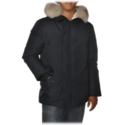 Peuterey Jackets-- Migisi Jacket with Fixed Hood and Removable Fur - Blue - Jacket - Luxury Exclusive Collection - Avvenice