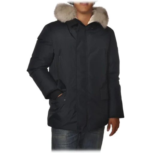 Peuterey Jackets-- Migisi Jacket with Fixed Hood and Removable Fur - Blue - Jacket - Luxury Exclusive Collection - Avvenice