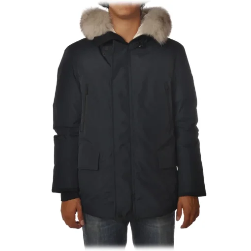 Peuterey Jackets-- Migisi Jacket with Fixed Hood and Removable Fur - Blue - Jacket - Luxury Exclusive Collection - Avvenice
