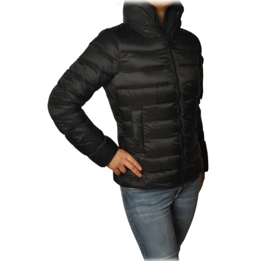 Peuterey Jackets-- Quilted Down Cropped Jacket Model Freccia - Black - Jacket - Luxury Exclusive Collection - Avvenice