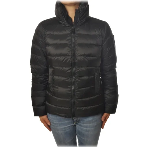 Peuterey Jackets-- Quilted Down Cropped Jacket Model Freccia - Black - Jacket - Luxury Exclusive Collection - Avvenice
