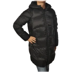 Peuterey Jackets-- Quilted Down Jacket with Hood Halley Model - Black - Jacket - Luxury Exclusive Collection - Avvenice
