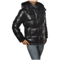 Peuterey Jackets-- Quilted Down Jacket in Shiny Nylon Bryce Model - Black - Jacket - Luxury Exclusive Collection - Avvenice