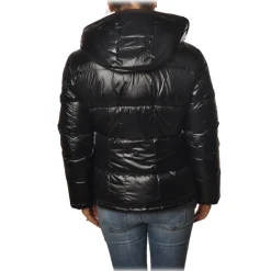 Peuterey Jackets-- Quilted Down Jacket in Shiny Nylon Bryce Model - Black - Jacket - Luxury Exclusive Collection - Avvenice