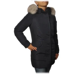 Peuterey Jackets-- Regina 3/4 Length Jacket with Hood - Blue - Jacket - Luxury Exclusive Collection - Avvenice