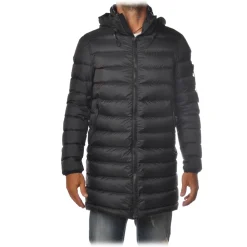 Peuterey Jackets-- Rubio Jacket 3/4 Model with Hood - Blue - Jacket - Luxury Exclusive Collection - Avvenice