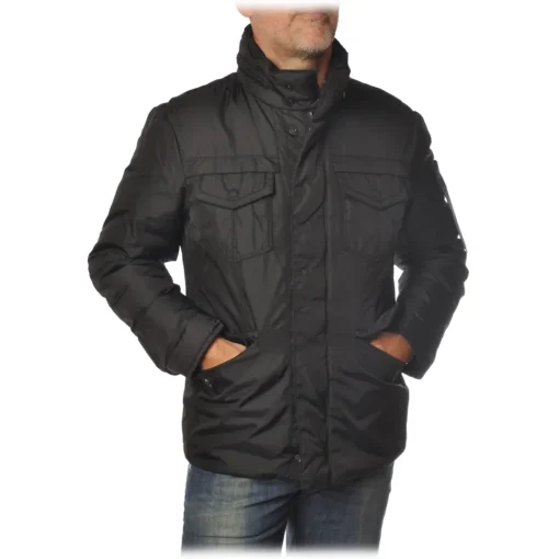 Peuterey Jackets-- Stripes Jacket Field Jacket Model - Black - Jacket - Luxury Exclusive Collection - Avvenice