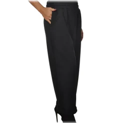 Peuterey Trousers-- Trousers in Suit Fabric with Elastic Waist - Black - Trousers - Luxury Exclusive Collection - Avvenice