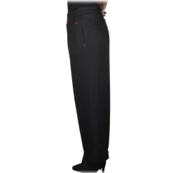 Peuterey Trousers-- Trousers in Suit Fabric with Elastic Waist - Black - Trousers - Luxury Exclusive Collection - Avvenice
