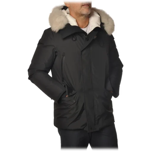 Peuterey Jackets-- Two Pockets Jacket with Flap and Two Oblique - Black - Jacket - Luxury Exclusive Collection - Avvenice