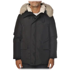 Peuterey Jackets-- Two Pockets Jacket with Flap and Two Oblique - Black - Jacket - Luxury Exclusive Collection - Avvenice