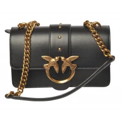 Pinko Bags-- Bag Love Mini Icon Simply with Studs and Logo - Black - Bag - Made in Italy - Luxury Exclusive Collection - Avvenice