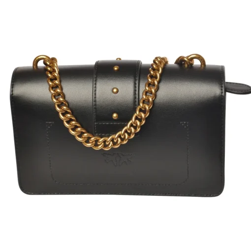 Pinko Bags-- Bag Love Mini Icon Simply with Studs and Logo - Black - Bag - Made in Italy - Luxury Exclusive Collection - Avvenice