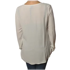 Pinko Shirts-- Blouse Preludere V-neck and Soft Fit - White - Shirt - Made in Italy - Luxury Exclusive Collection - Avvenice