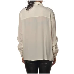 Pinko Shirts-- Blouse Rilassato with Studs Details - White - Shirt - Made in Italy - Luxury Exclusive Collection - Avvenice