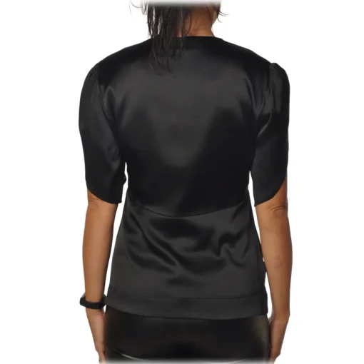 Pinko Shirts-- Blouse Shirt Williamson in Shiny Silk - Black - Shirt - Made in Italy - Luxury Exclusive Collection - Avvenice