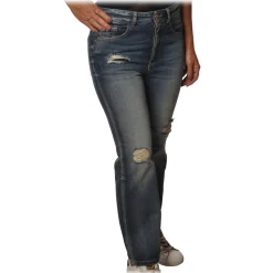 Pinko Trousers-- Brigitta Bootcut Ripped Jeans - Medium Denim - Trousers - Made in Italy - Luxury Exclusive Collection - Avvenice