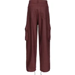 Pinko Trousers-- Cargo Prince of Wales Pattern - Bordeaux - Trousers - Made in Italy - Luxury Exclusive Collection - Avvenice