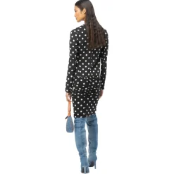 Pinko Jackets-- Deconstructed Jacket in Polka Dot Pattern - Black - Jacket - Made in Italy - Luxury Exclusive Collection - Avvenice
