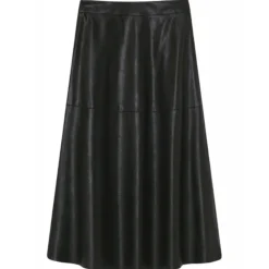 Pinko Skirts-- Faux Leather Midi Skirt - Black - Skirt - Made in Italy - Luxury Exclusive Collection - Avvenice