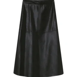 Pinko Skirts-- Faux Leather Midi Skirt - Black - Skirt - Made in Italy - Luxury Exclusive Collection - Avvenice