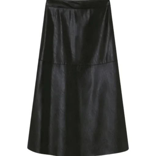 Pinko Skirts-- Faux Leather Midi Skirt - Black - Skirt - Made in Italy - Luxury Exclusive Collection - Avvenice