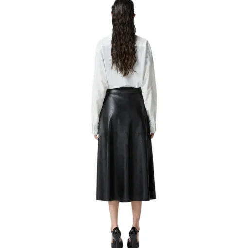 Pinko Skirts-- Faux Leather Midi Skirt - Black - Skirt - Made in Italy - Luxury Exclusive Collection - Avvenice