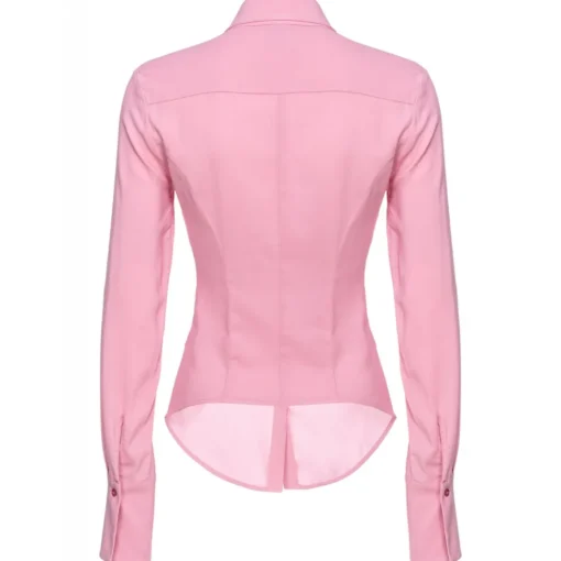 Pinko Shirts-- Georgette Crop Tight Shirt - Pink - Shirts - Made in Italy - Luxury Exclusive Collection - Avvenice