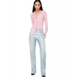 Pinko Shirts-- Georgette Crop Tight Shirt - Pink - Shirts - Made in Italy - Luxury Exclusive Collection - Avvenice