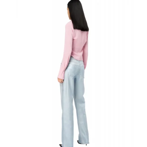 Pinko Shirts-- Georgette Crop Tight Shirt - Pink - Shirts - Made in Italy - Luxury Exclusive Collection - Avvenice